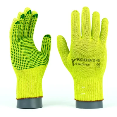 Manusi POLYESTER&COTTON ROSBV/2 / JS Gloves / Textile impregnate in PVC