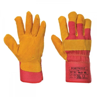 A225 - Mănuși Rigger căptușită cu fleece / Portwest / Piele cu textil
