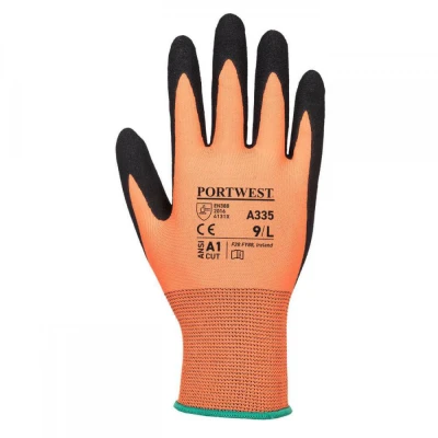 A335 - Mănuși Dermi-Grip NPR15 Nitrile Sandy / Portwest / Textile impregnate in nitril