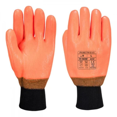 A450 - Mănuși impermeabile HiVis / Portwest / Antichimice din PVC
