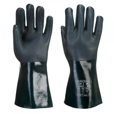 A835 - Mănuși Double Dipped din PVC 35 cm / Portwest / Antichimice din PVC