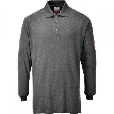 FR10 - Tricou Polo cu mâneci lungi, ignifug și ant / Portwest / Antistatica, ignifuga