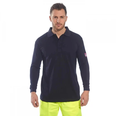 FR10 - Tricou Polo cu mâneci lungi, ignifug și ant / Portwest / Antistatica, ignifuga