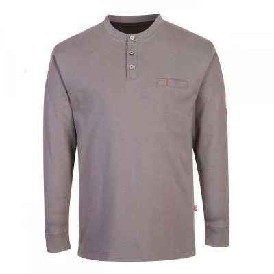 FR32 - Tricou FR antistatic Henley / Portwest / Antistatica, ignifuga