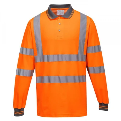 S271 - Tricou Polo Cotton Comfort cu mâneci lungi / Portwest / Reflectorizanta