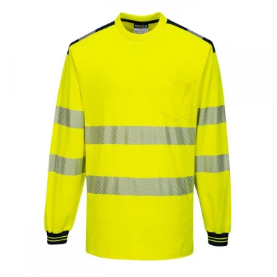 T185 - Tricou PW3 HiVis L/S / Portwest / Reflectorizanta