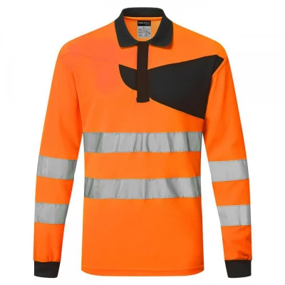 PW220 - Tricou Polo HiVis PW2 cu mânecă lungă / Portwest / Reflectorizanta