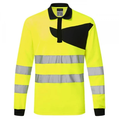 PW220 - Tricou Polo HiVis PW2 cu mânecă lungă / Portwest / Reflectorizanta