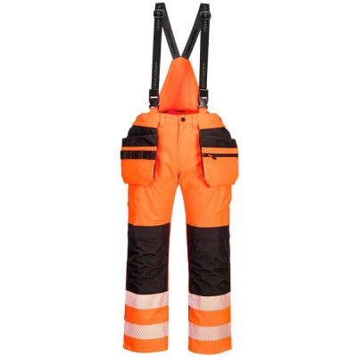 PW356 - Pantaloni de ploaie HiVis PW3, cu bretele / Portwest / Reflectorizanta