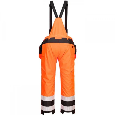 PW356 - Pantaloni de ploaie HiVis PW3, cu bretele / Portwest / Reflectorizanta