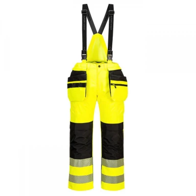 PW356 - Pantaloni de ploaie HiVis PW3, cu bretele / Portwest / Reflectorizanta