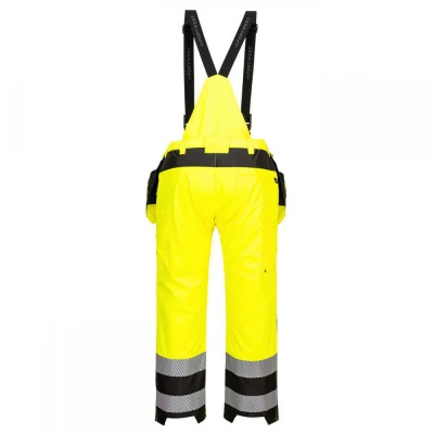 PW356 - Pantaloni de ploaie HiVis PW3, cu bretele / Portwest / Reflectorizanta
