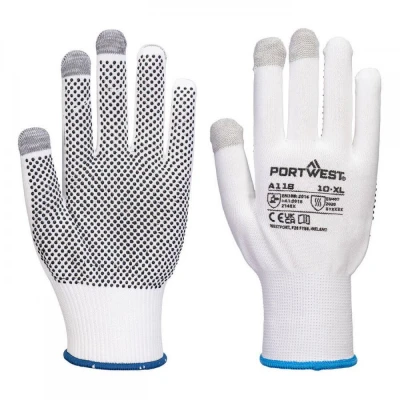 A118 - Mănuși TouchScreen cu puncte din PVC Grip 1 / Portwest / Textile impregnate in PVC