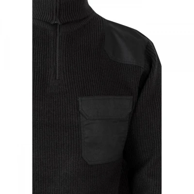 Pulover pe gât, cu fermoar scurt, din tricot gros  / Velilla / Pentru agenti de paza
