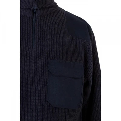 Pulover pe gât, cu fermoar scurt, din tricot gros  / Velilla / Pentru agenti de paza