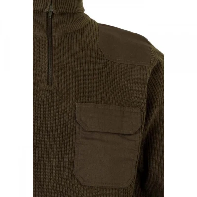 Pulover pe gât, cu fermoar scurt, din tricot gros  / Velilla / Pentru agenti de paza