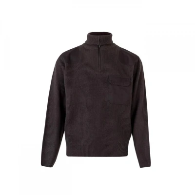 Pulover pe gât, cu fermoar scurt, din tricot gros  / Velilla / Pentru agenti de paza