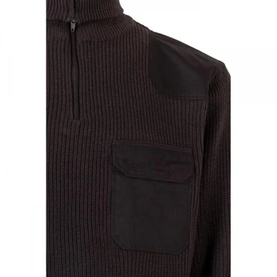 Pulover pe gât, cu fermoar scurt, din tricot gros  / Velilla / Pentru agenti de paza