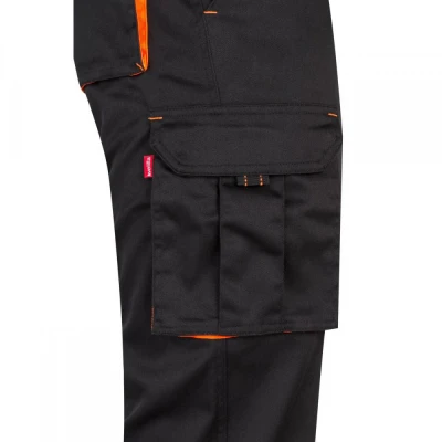 Pantaloni stretch, în două tonuri, cu buzunare mul / Velilla / Pantaloni salopeta talie