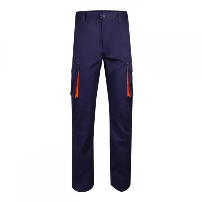 Pantaloni stretch, în două tonuri, cu buzunare mul / Velilla / Pantaloni salopeta talie