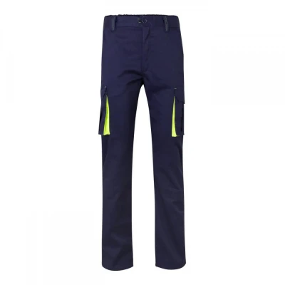 Pantaloni stretch, în două tonuri, cu buzunare mul / Velilla / Pantaloni salopeta talie