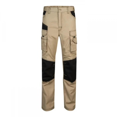 Pantaloni din pânză, în două tonuri, cu buzunare m / Velilla / Pantaloni salopeta talie