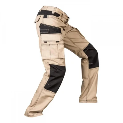 Pantaloni din pânză, în două tonuri, cu buzunare m / Velilla / Pantaloni salopeta talie