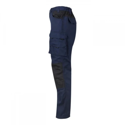 Pantaloni din pânză, în două tonuri, cu buzunare m / Velilla / Pantaloni salopeta talie