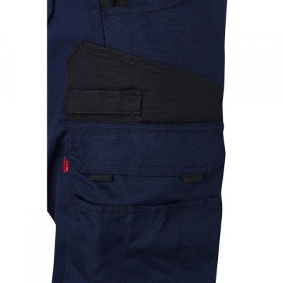 Pantaloni din pânză, în două tonuri, cu buzunare m / Velilla / Pantaloni salopeta talie
