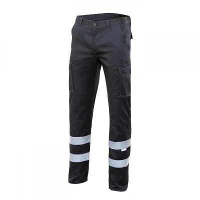 Pantaloni stretch, cu benzi reflectorizante, cu bu / Velilla / Pantaloni salopeta talie