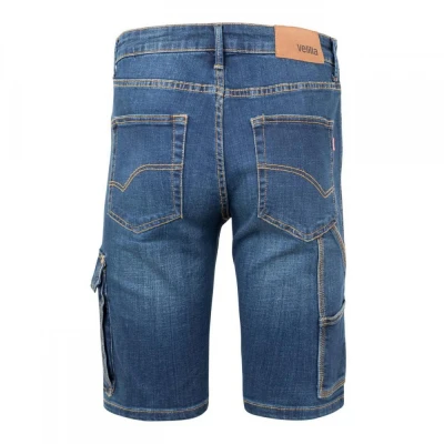 Pantaloni scurți, din denim, în două tonuri cu buz / Velilla / Pantaloni scurti