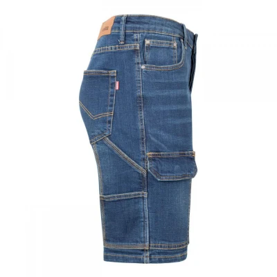 Pantaloni scurți, din denim, în două tonuri cu buz / Velilla / Pantaloni scurti