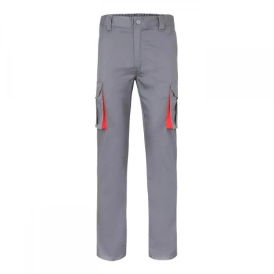 Pantaloni stretch, în două tonuri, cu buzunare mul / Velilla / Pantaloni salopeta talie