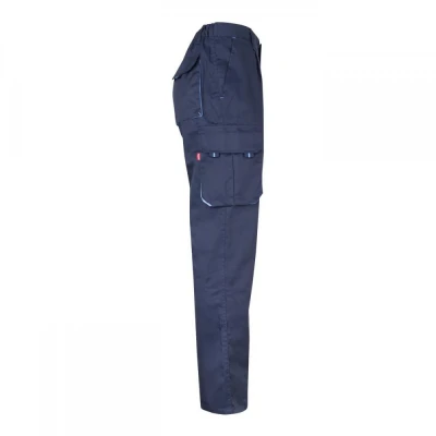 Pantaloni stretch, în două tonuri, cu buzunare mul / Velilla / Pantaloni salopeta talie