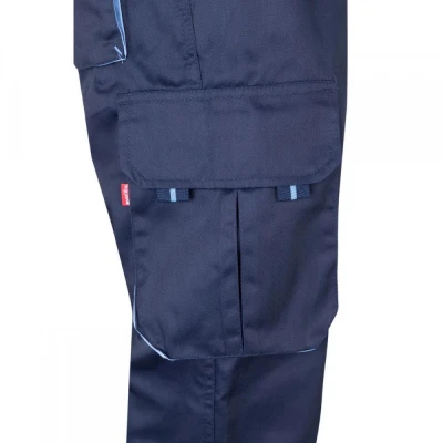 Pantaloni stretch, în două tonuri, cu buzunare mul / Velilla / Pantaloni salopeta talie