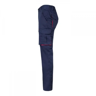 Pantaloni stretch, în două tonuri, cu buzunare mul / Velilla / Pantaloni salopeta talie