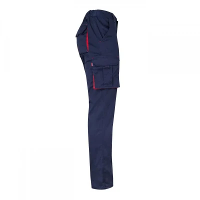 Pantaloni stretch, în două tonuri, cu buzunare mul / Velilla / Pantaloni salopeta talie