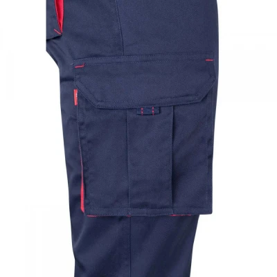 Pantaloni stretch, în două tonuri, cu buzunare mul / Velilla / Pantaloni salopeta talie
