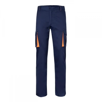 Pantaloni stretch, în două tonuri, cu buzunare mul / Velilla / Pantaloni salopeta talie