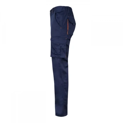 Pantaloni stretch, în două tonuri, cu buzunare mul / Velilla / Pantaloni salopeta talie