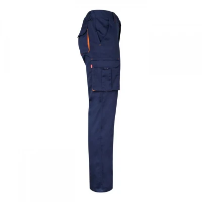 Pantaloni stretch, în două tonuri, cu buzunare mul / Velilla / Pantaloni salopeta talie