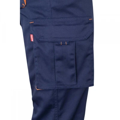 Pantaloni stretch, în două tonuri, cu buzunare mul / Velilla / Pantaloni salopeta talie