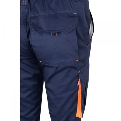 Pantaloni stretch, în două tonuri, cu buzunare mul / Velilla / Pantaloni salopeta talie