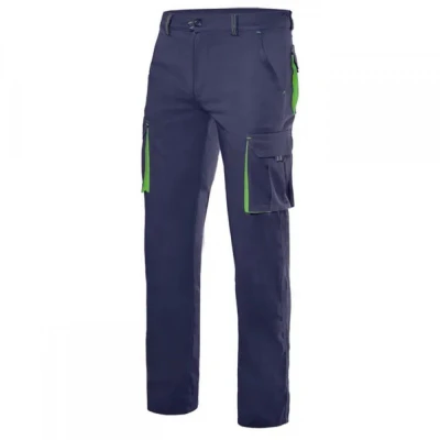 Pantaloni stretch, în două tonuri, cu buzunare mul / Velilla / Pantaloni salopeta talie