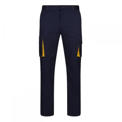 Pantaloni stretch, în două tonuri, cu buzunare mul / Velilla / Pantaloni salopeta talie