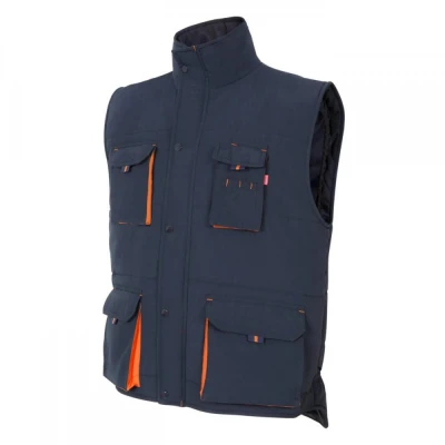 Vestă căptușită, în două tonuri, cu buzunare multi / Velilla / Veste vatuite, de iarna