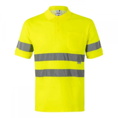 Tricou polo din bumbac, cu mânecă scurtă, de înalt / Velilla / Reflectorizanta