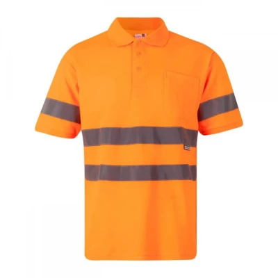 Tricou polo din bumbac, cu mânecă scurtă, de înalt / Velilla / Reflectorizanta