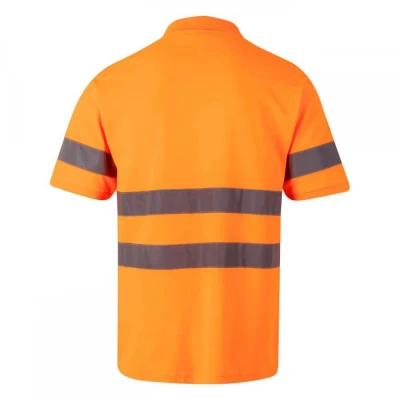 Tricou polo din bumbac, cu mânecă scurtă, de înalt / Velilla / Reflectorizanta
