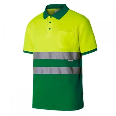 Tricou polo cu mânecă scurtă, din bumbac, de înalt / Velilla / Reflectorizanta